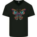 A Colourful Butterfly Mens V-Neck Cotton T-Shirt