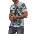 Street Style Skull Print T Shirt for Men Polyester Loose Breathable Fit