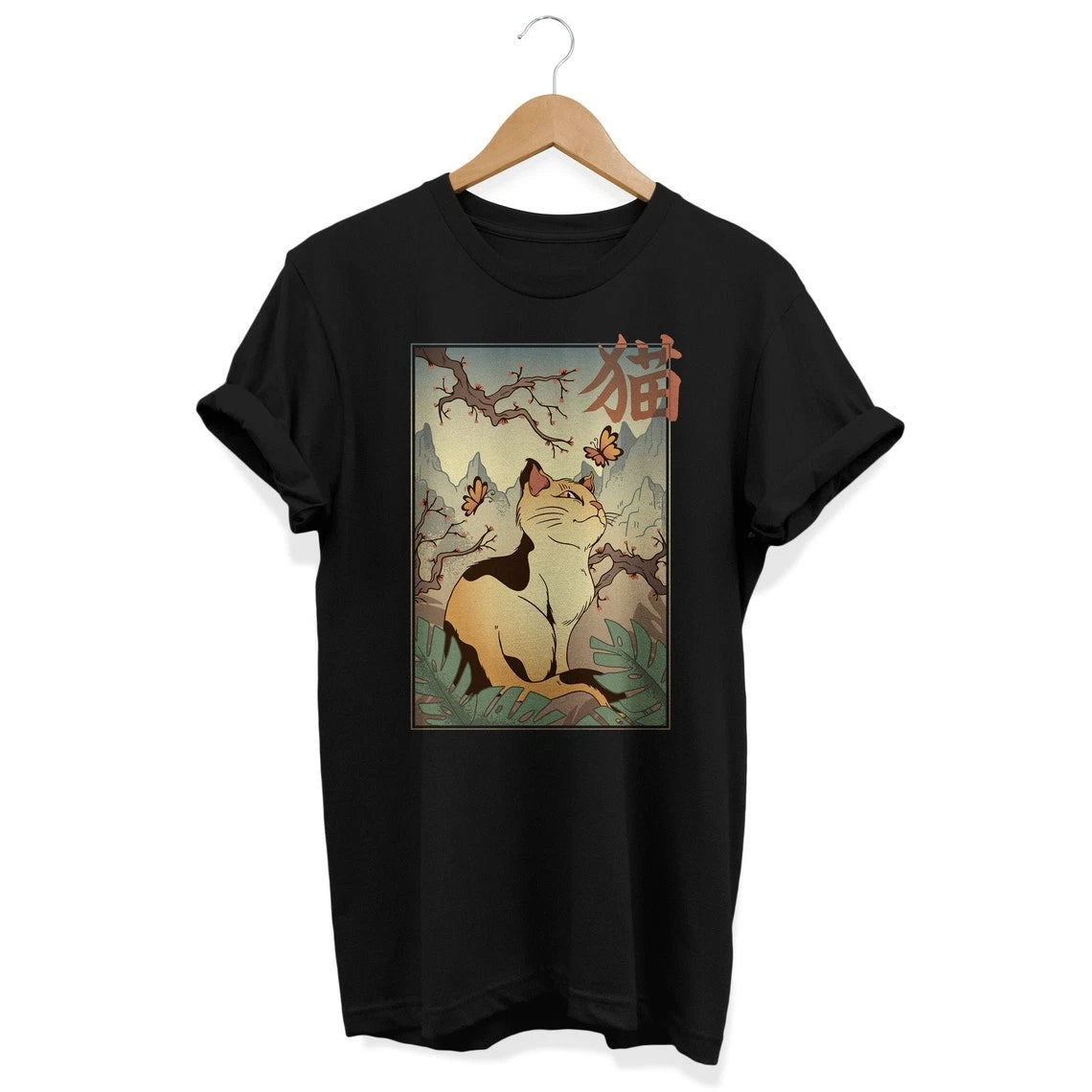 Vintage Cat T-shirt, Retro Japan shirt, Kawaii Cat shirt, Japanese Aesthetic,