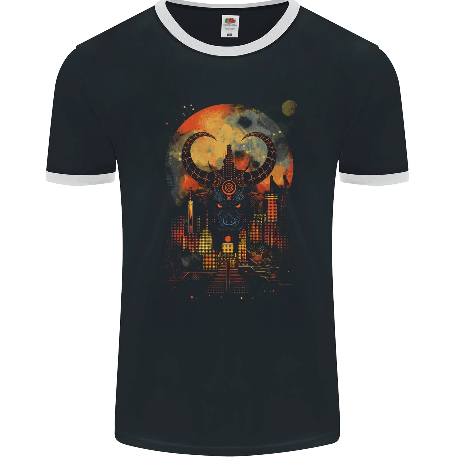 Urban Evil Bull Fantasy Mens Ringer T-Shirt FotL