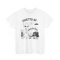 FunnyGhetto AF Alien Illustration Tee | Earth Urban UFO, Cityscape