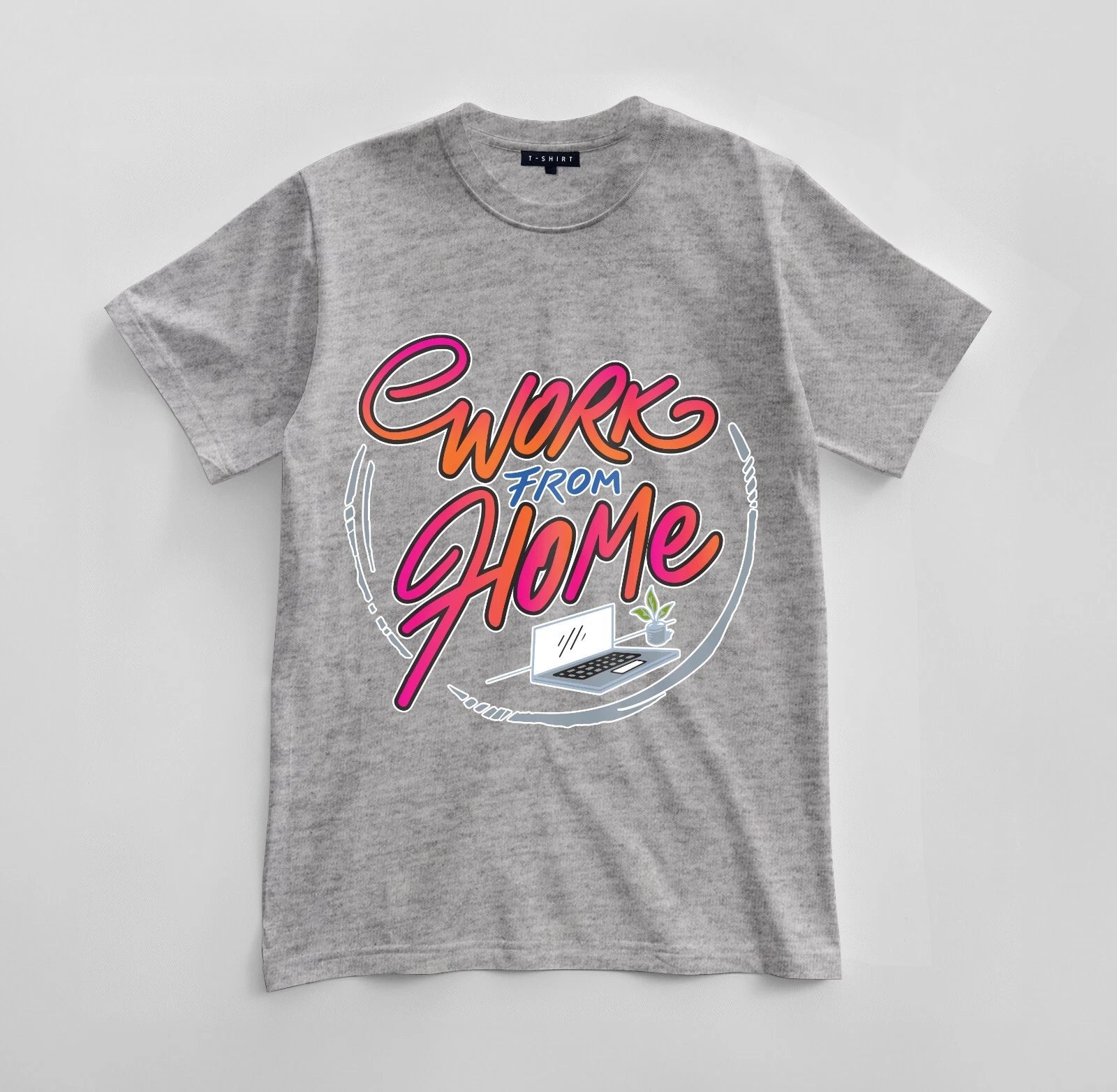 Custom Work From Home Graphic T-shirt Design Unisex Jersey Short Sleeve Tee