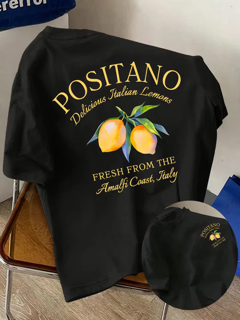 Positano Amalfi Coast T Shirt Men's Italian Graphic Summer Casual Crew Neck Tee