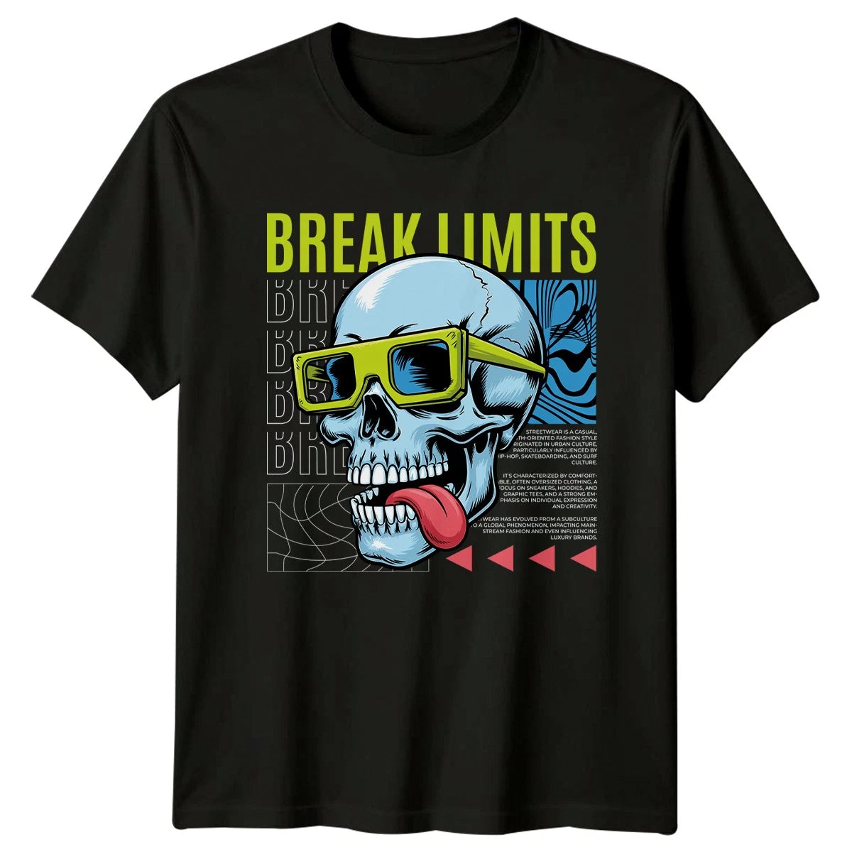Break Limits T-Shirt Urban Skull Art Streetwear Birthday Gift For Him And Her