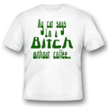 My cat says Im a Bitch without coffee humor funny black or white tee shirt