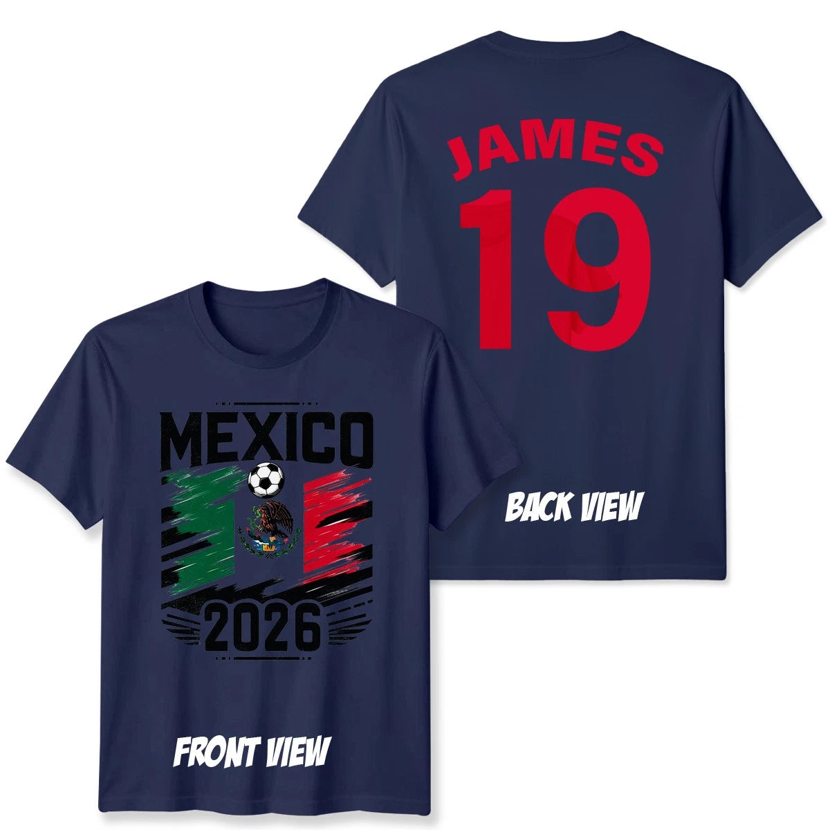 Mexico Personalized Custom Name And Number Unisex T Shirt Game Day Football Top