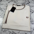 FRED PERRY Mens Light Ecru Twin Tipped T Shirt SIZE 3XL XXXL M1588V Y20 BNWT