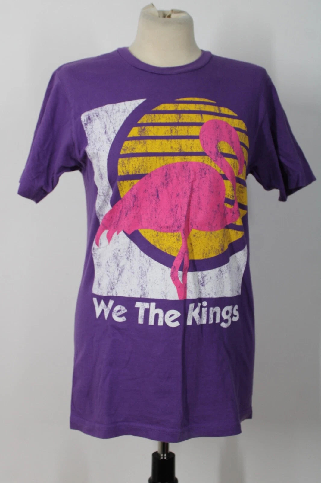 Vtg Y2K We The Kings S Purple Flamingo Short Sleeve Tee Shirt Tultex Indie Band