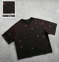 New Men Women Luxury Diamond Rhinestones Fashion T-Shirt High Quality 4 Colors