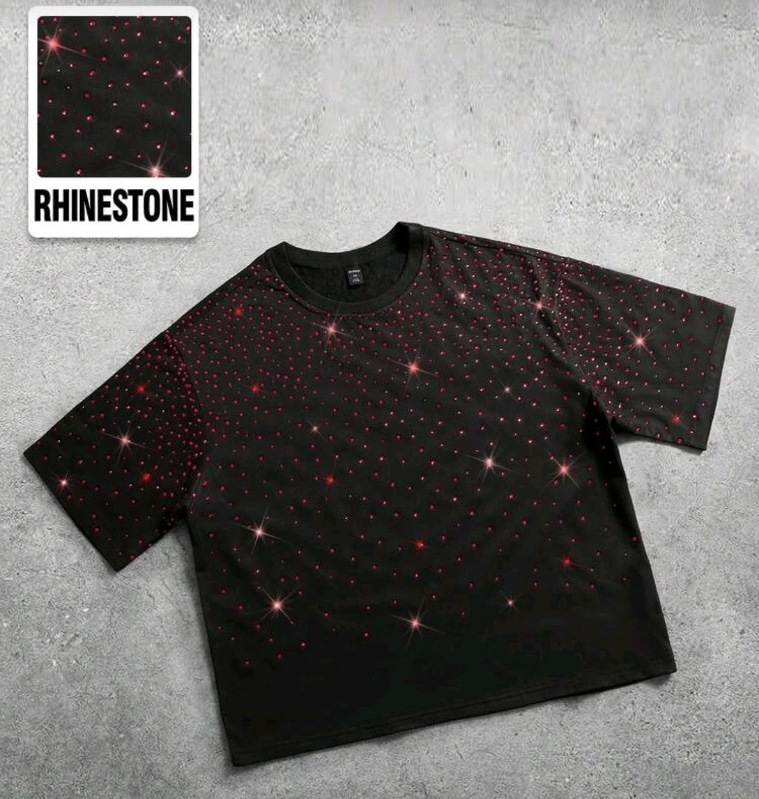 New Men Women Luxury Diamond Rhinestones Fashion T-Shirt High Quality 4 Colors