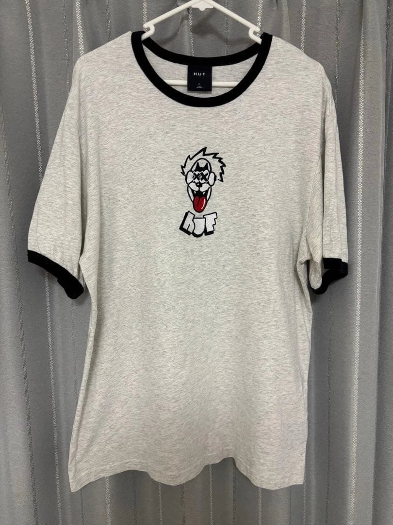 HUF Gray T-Shirt L Used Streetwear Man Casual Shirt