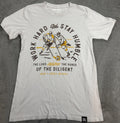 Iron + Steel Hockey shirt stay humble graphic tee size small light gray
