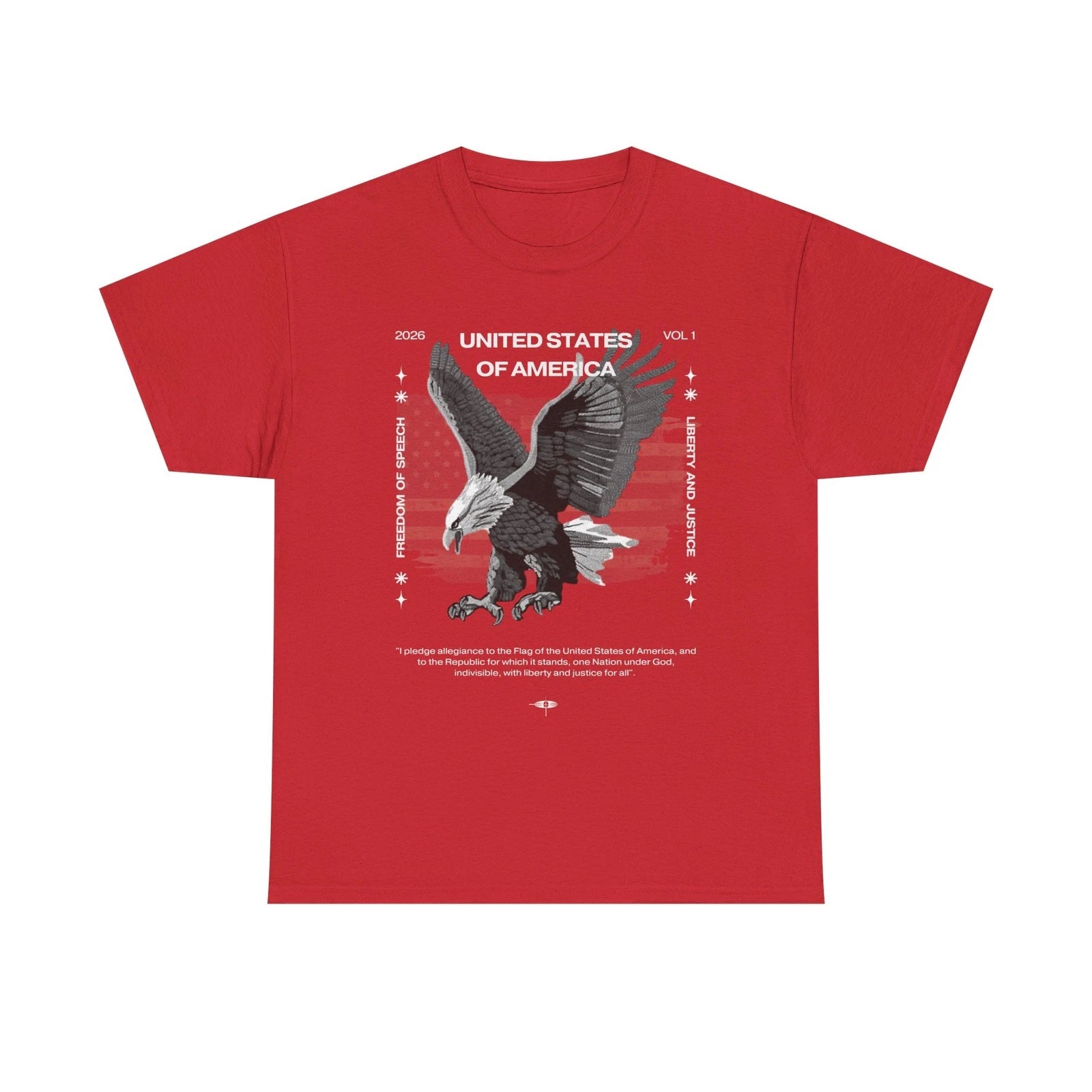 Freedom Bald Eagle Graphic Tee | Vintage Flag Design KP Custom Designed