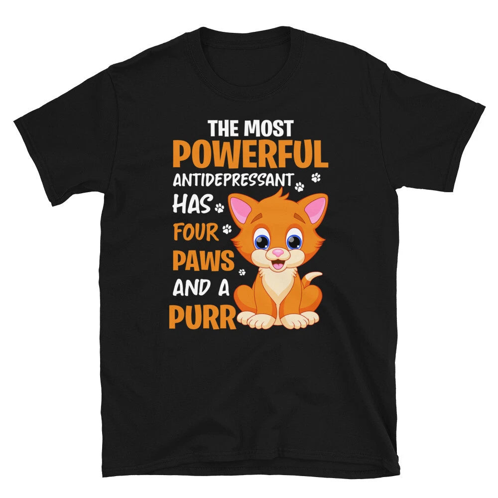 Powerful Antidepressant Cute Cat Funny Animal Kitty Cats T-Shirt