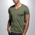 Classic V Neck T Shirt for Men Hipster Low Cut Short Sleeve Pullover for Summer