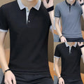 Men's Casual Slim Fit Short Sleeve T-Shirt Ribbed Texture Slight Stretch