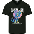 Dandylion Funny Lion Mens V-Neck Cotton T-Shirt