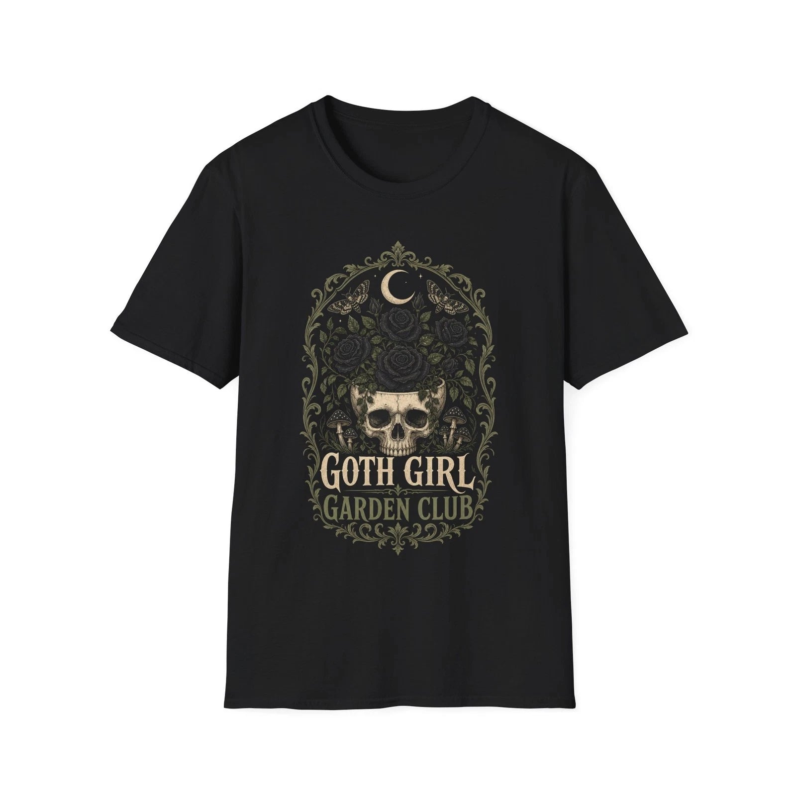 Goth Girl Garden Club Shirt, Gothic Botanical Tee Gift for Her