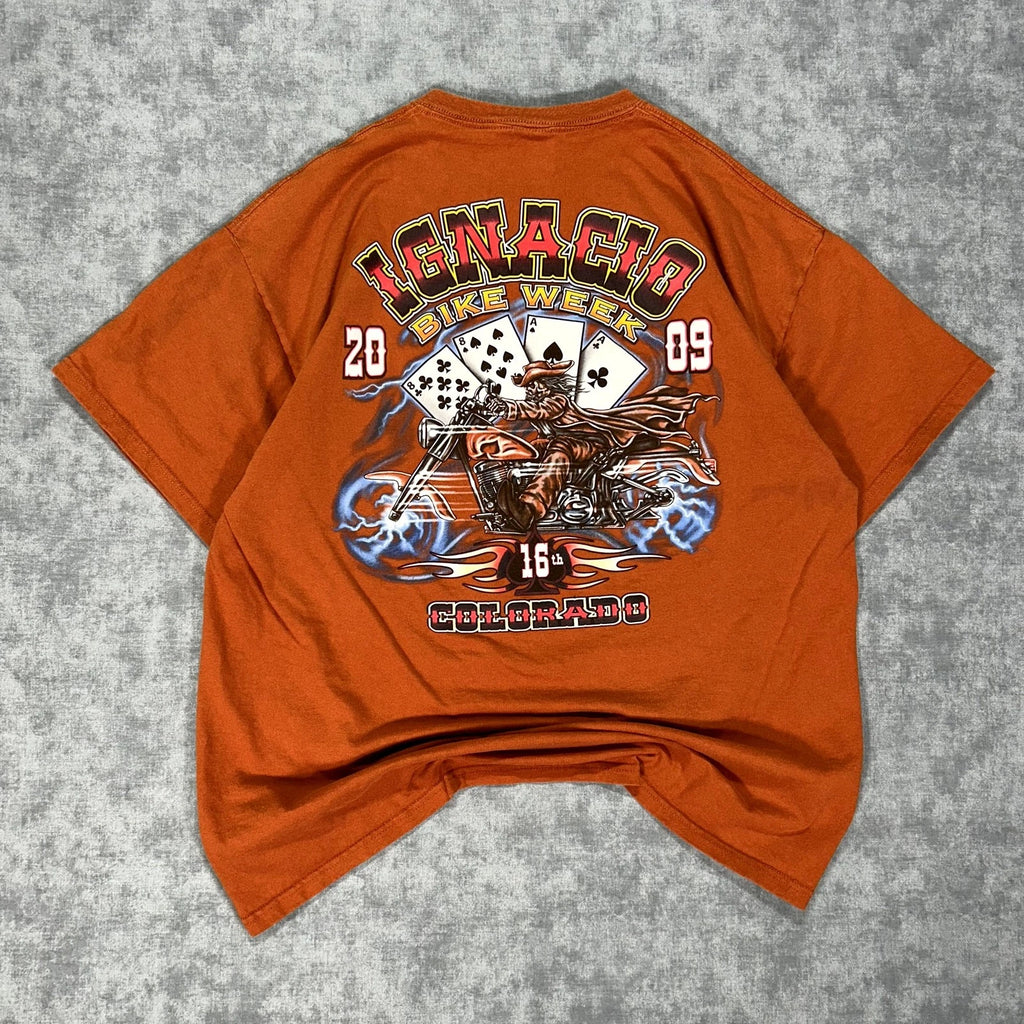 Y2K Delta Magnum Ignacio Bike Week 2009 grunge biker graphic tshirt mens XL