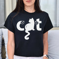 Funny Cat Text Unisex shirt cute cat tee Black Dark Heather