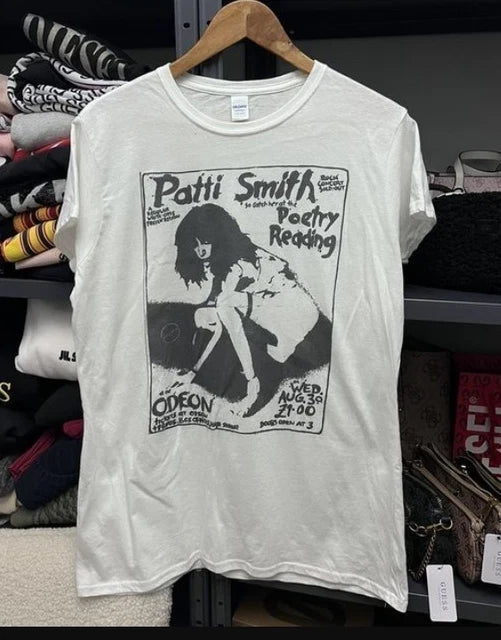 Vintage Patti Smith Tour Rare Design White Unisex Shirt Reprint