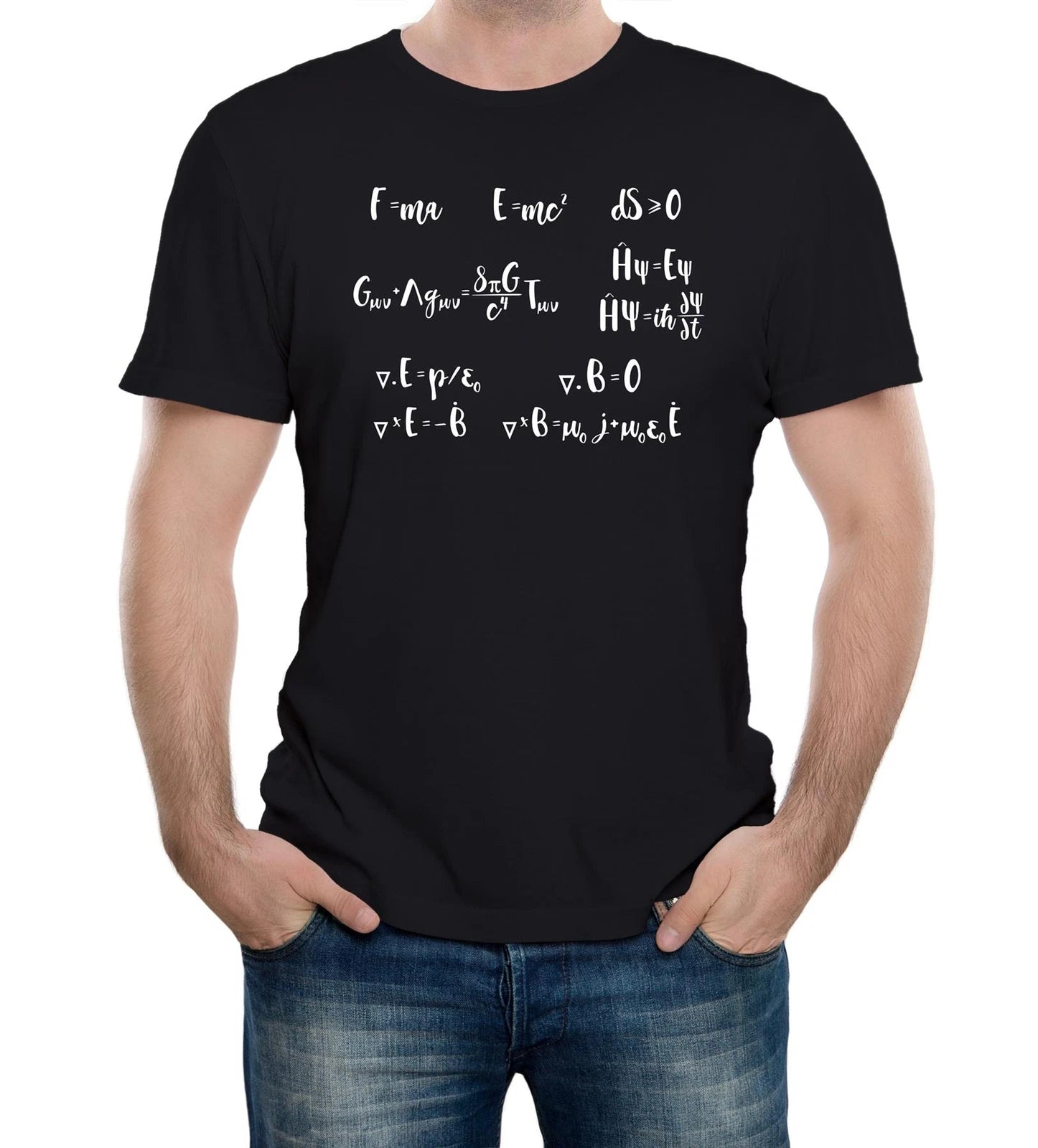 Greatest Science Equations Mens T-Shirt Einstein Newton Physics Maths Quantum