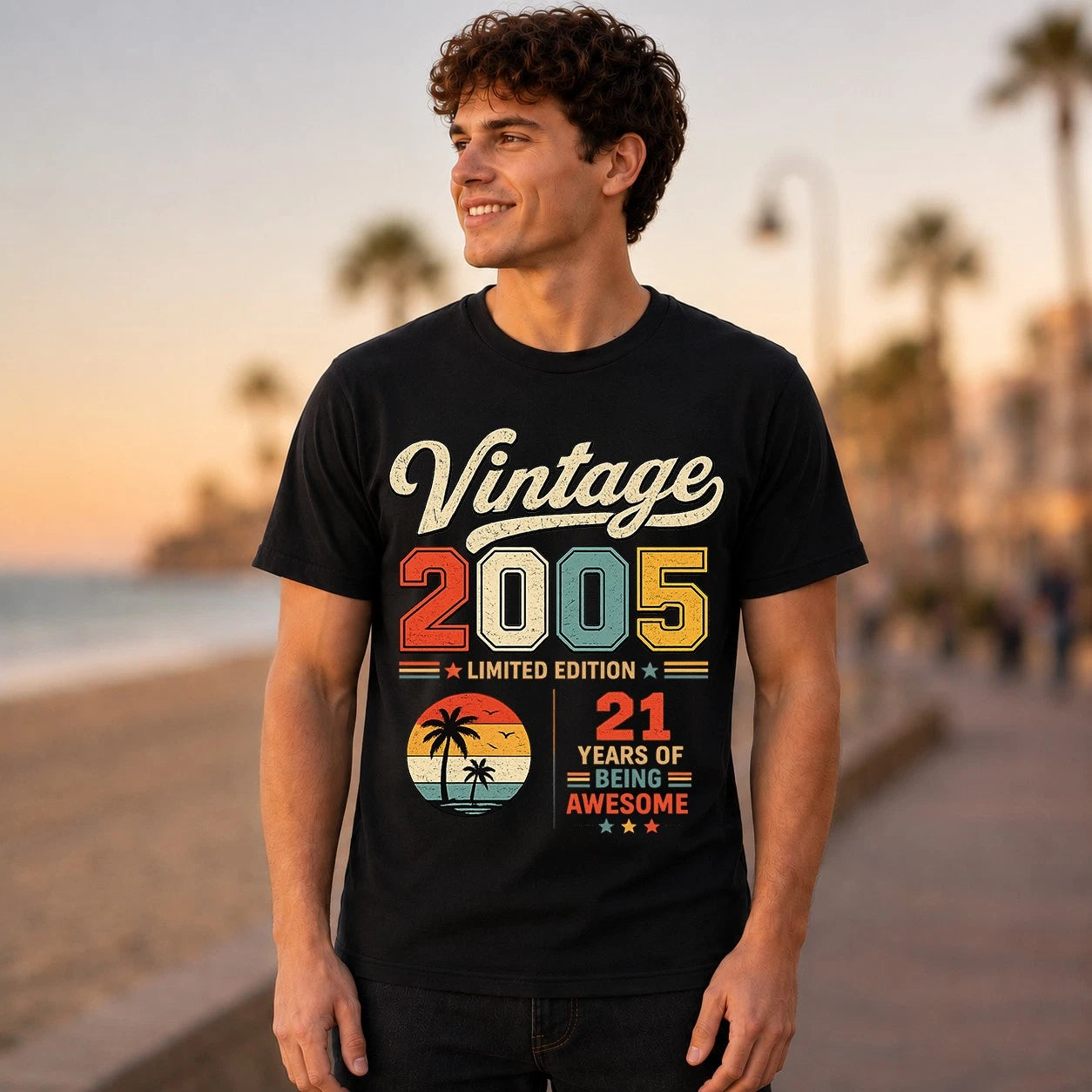 21st Birthday T-Shirt Funny Vintage 2005 Limited Edition 21 Years Old Unisex Tee