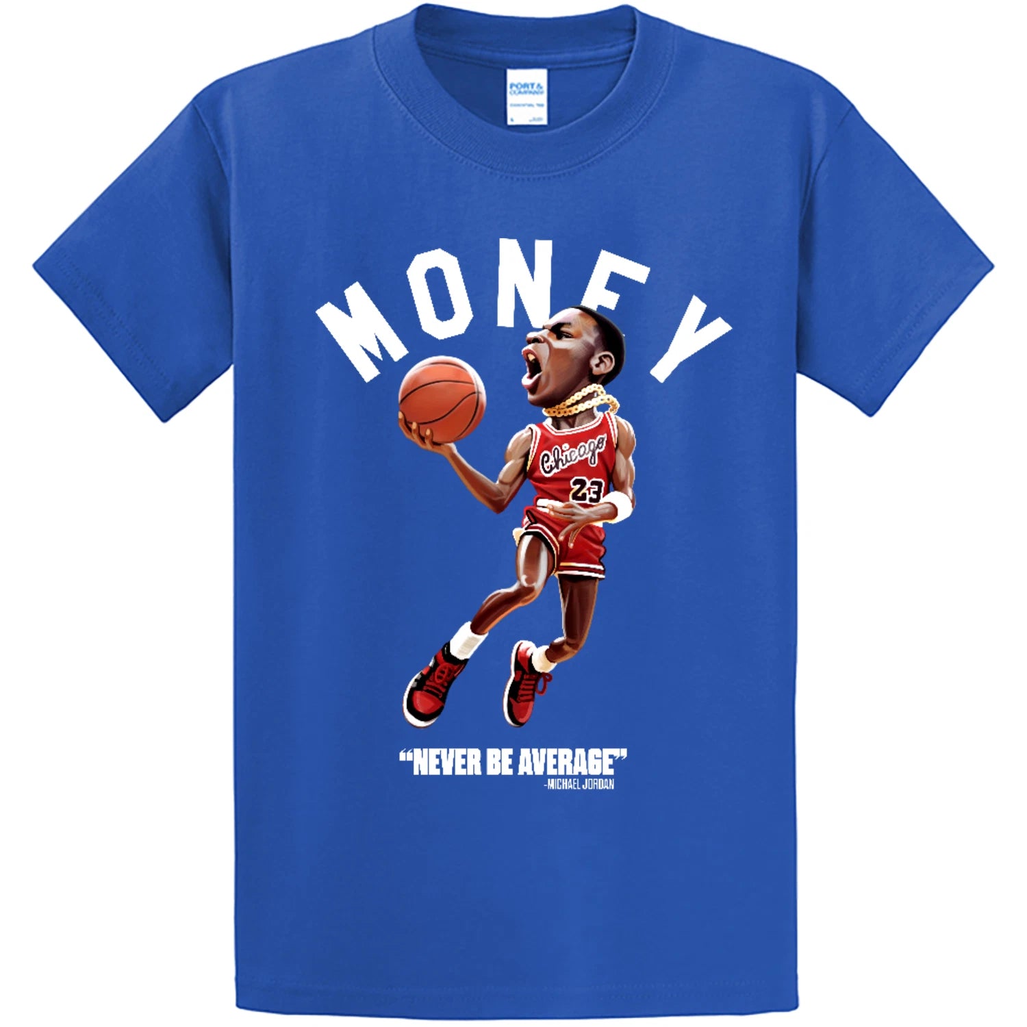 NEW STREETWEAR ON DEMAND 23 AIR MJ TOON ROYAL BLUE TEE SHIRT SM-4XL MADE IN USA