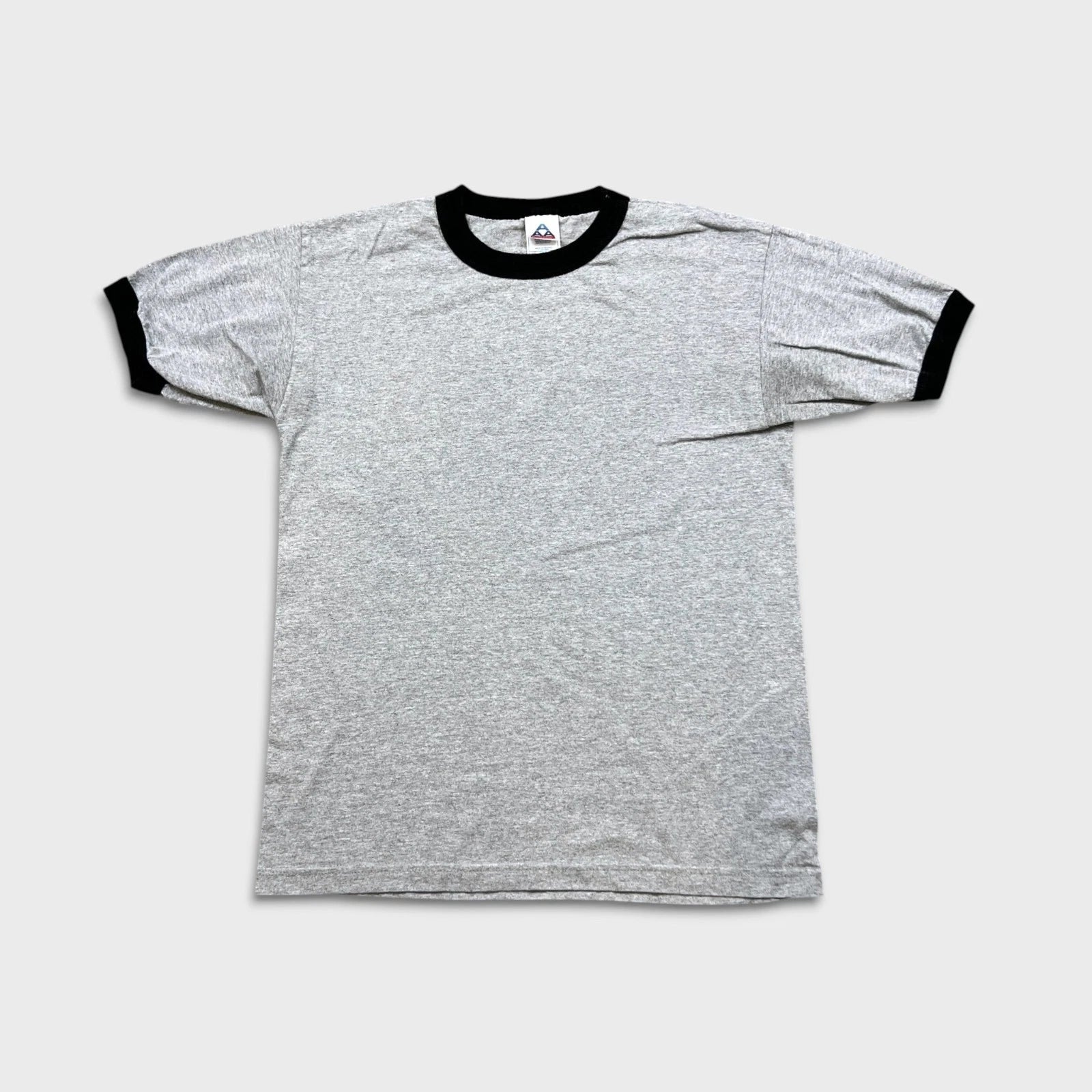Vintage Alstyle Blank Ringer T Shirt Mens Medium Gray Heather Short Sleeve Tee