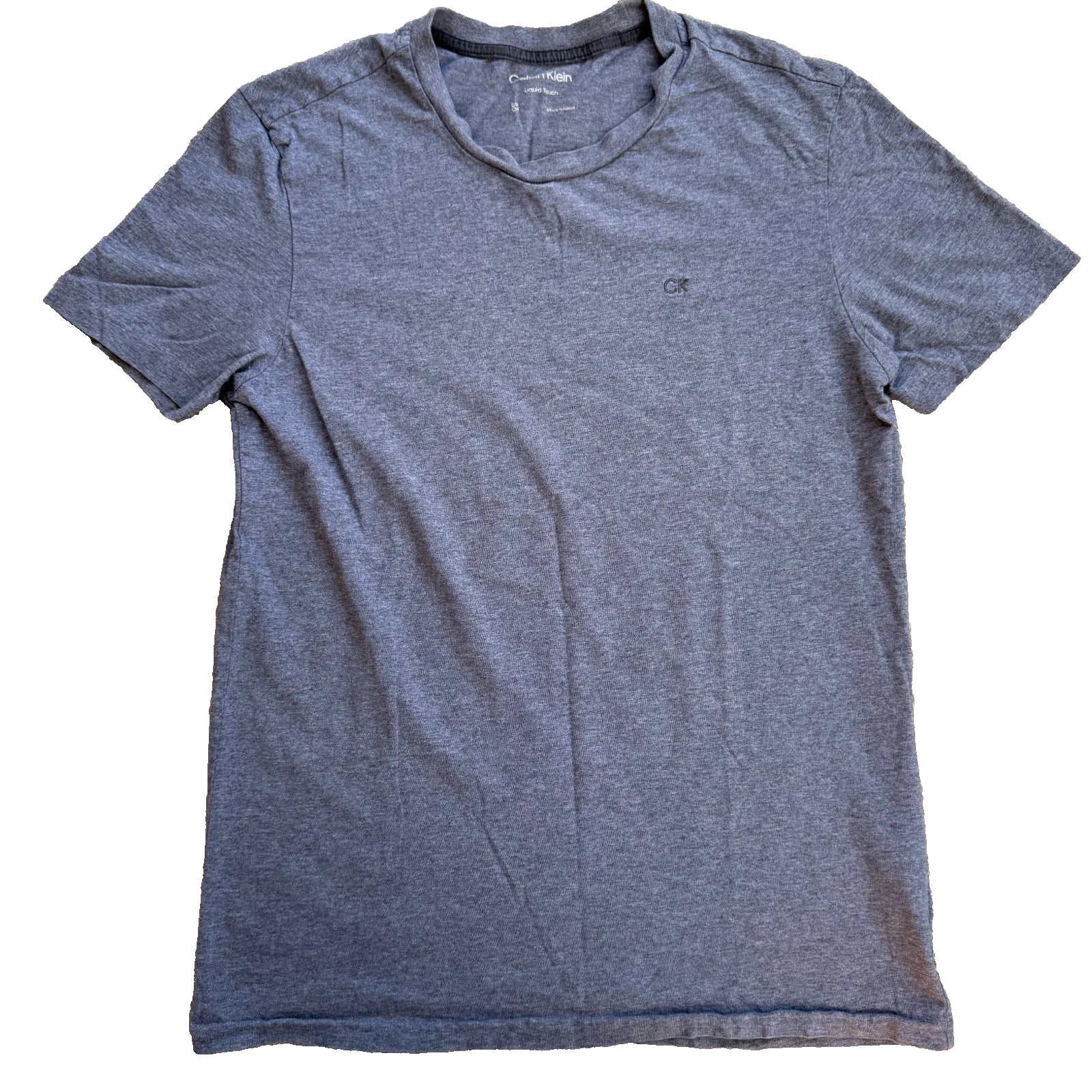 Calvin Klein Liquid Touch Tee Gray Small Minimalist Logo Soft