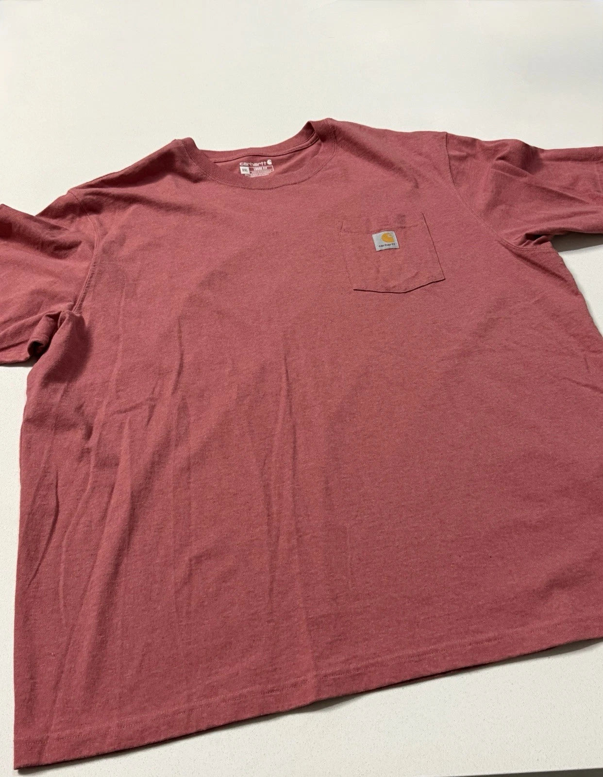 Carhartt Pocket T-Shirt Men 2XL Work Rugged Minimal Basic Cotton Blend Pink