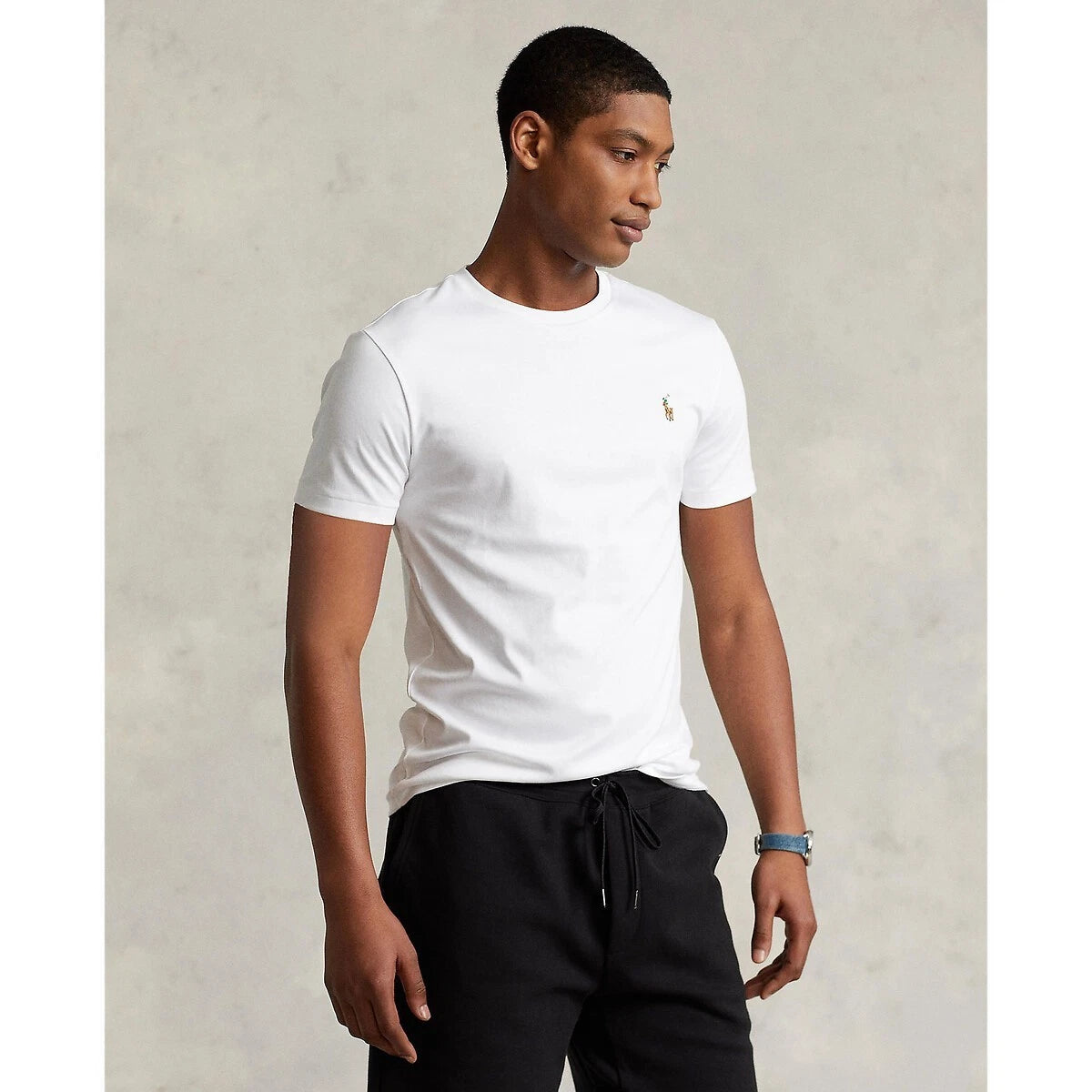 Ralph Lauren Custom Slim Fit Crewneck Men's White T-Shirt