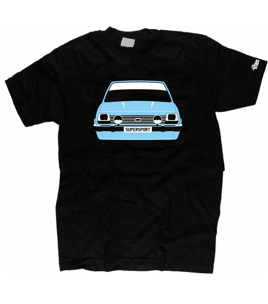 CUSTOM HTees T-shirt - FIESTA MK1 Supersport XR2, Choose car colour & plate