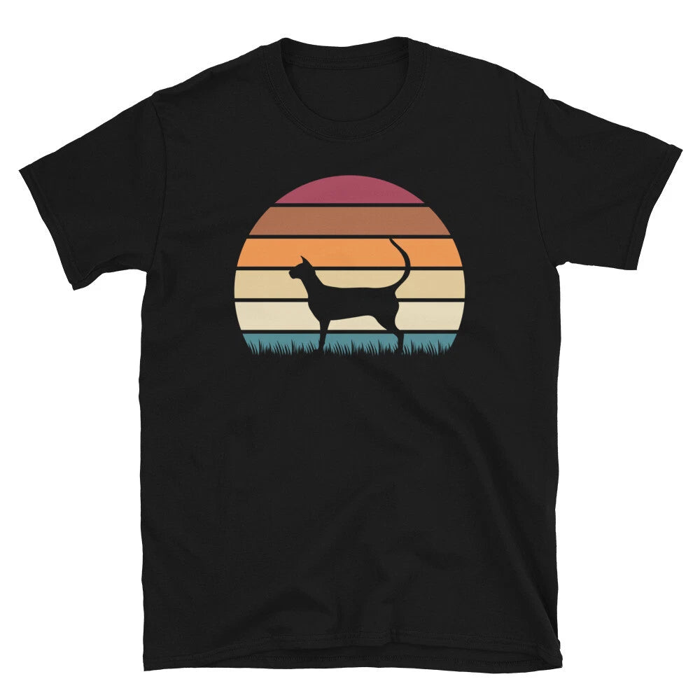 Retro Sunset Kitten Feline Pet Modern Siamese Cat Short-Sleeve Unisex T-Shirt