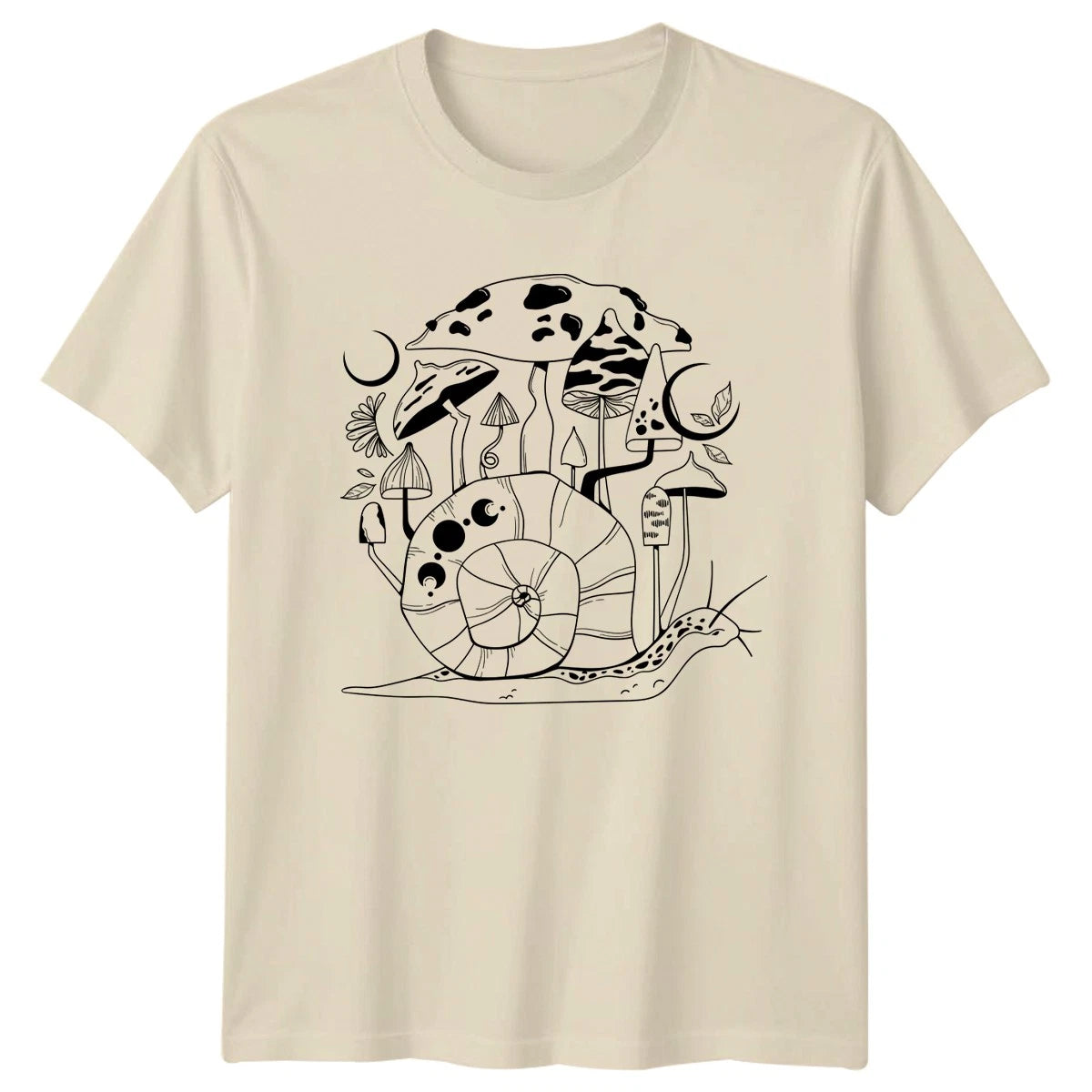 Whimsical Snail Mushroom Woodland Forest T-Shirt Cottagecore Boho Animals