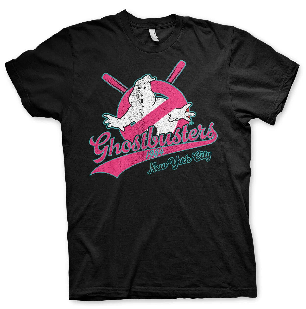 Ghostbusters 1984 New York City Logo Ghost Geisterjäger Männer T-Shirt Schwarz