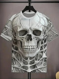 Men's Trendy Casual Short-Sleeve T-Shirt with Stylish Skull- Breathable XL