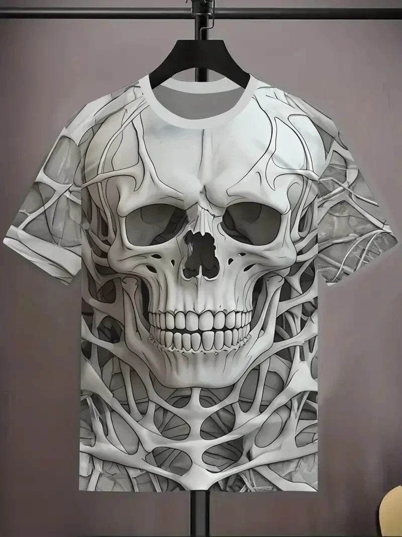 Men's Trendy Casual Short-Sleeve T-Shirt with Stylish Skull- Breathable XL
