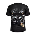 Mens Short Sleeve T Shirt Loose Fit Printed Round Neck Polyester Street Style