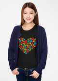 Colorful Dog Paw Print Cute Heart Shape Bright Rainbow Colors Pet Owner Dog Mom
