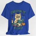 Creepin’ It Read Halloween Cat T-Shirt, Book Lover, Teachers, Librarian & Reader
