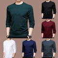 Men's White Casual Slim Fit Muscle Tshirt Undershirt Long Sleeve Pullover Top