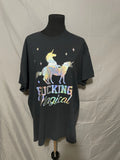 Adult Fcking Magical Unicorn Black T-shirt Funny Cool Hilarious Novelty XL