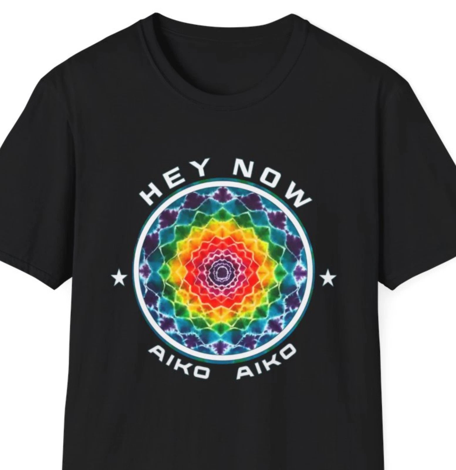 Tie Dye Graphic Tee - Hey Now Aiko Aiko Unisex Soft T-Shirt, Rainbow Mandala