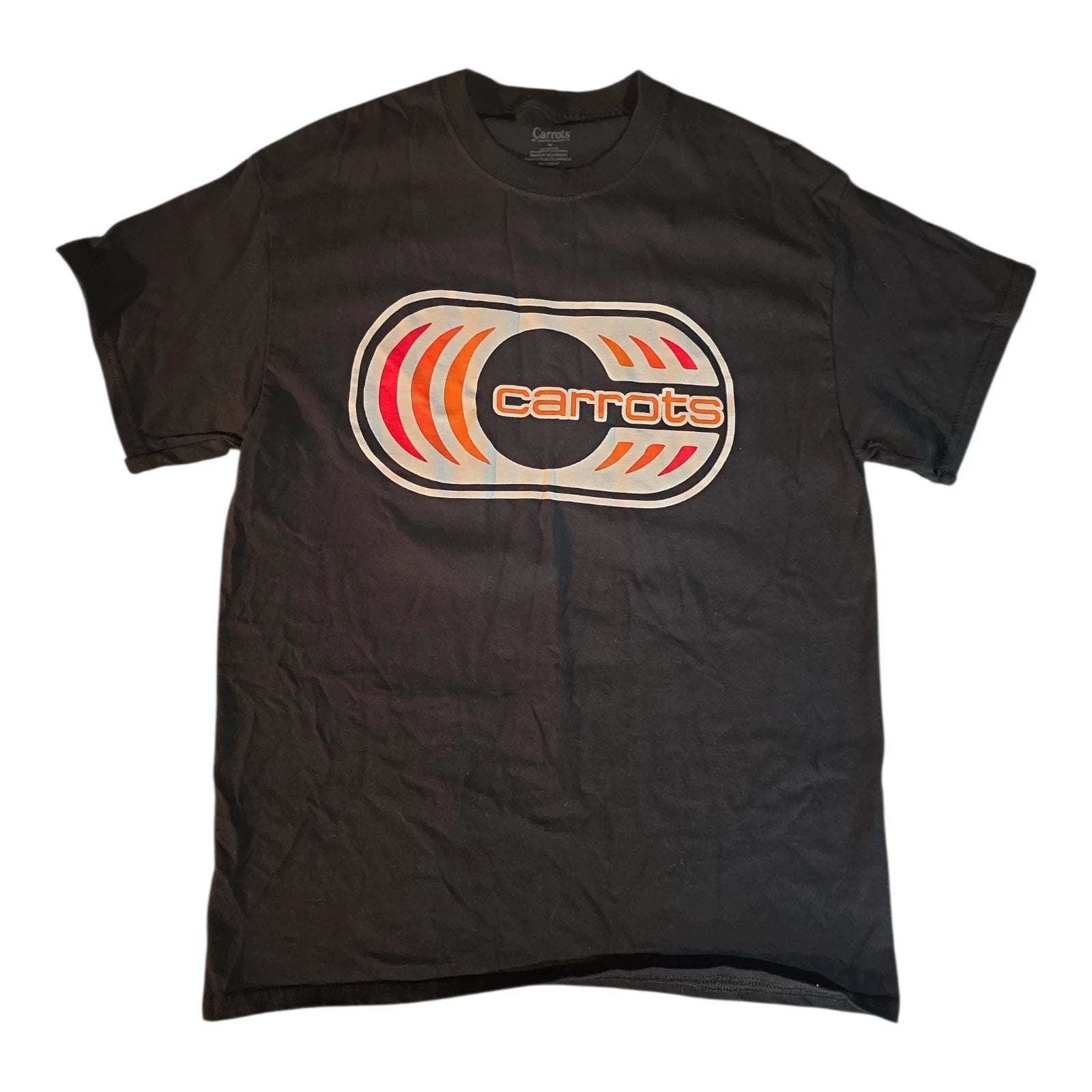 Carrots Graphic Medium T Shirt Black Short Sleeve Logo Tee Mens Streetwear