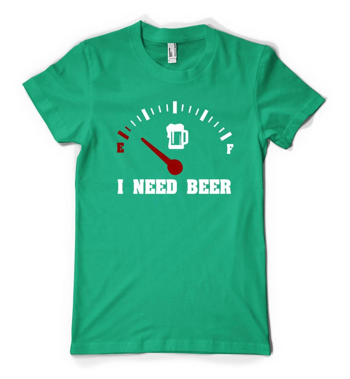 BNWT I Need Beer Fuel Gauge Empty Funny Personalised Unisex Adult T Shirt