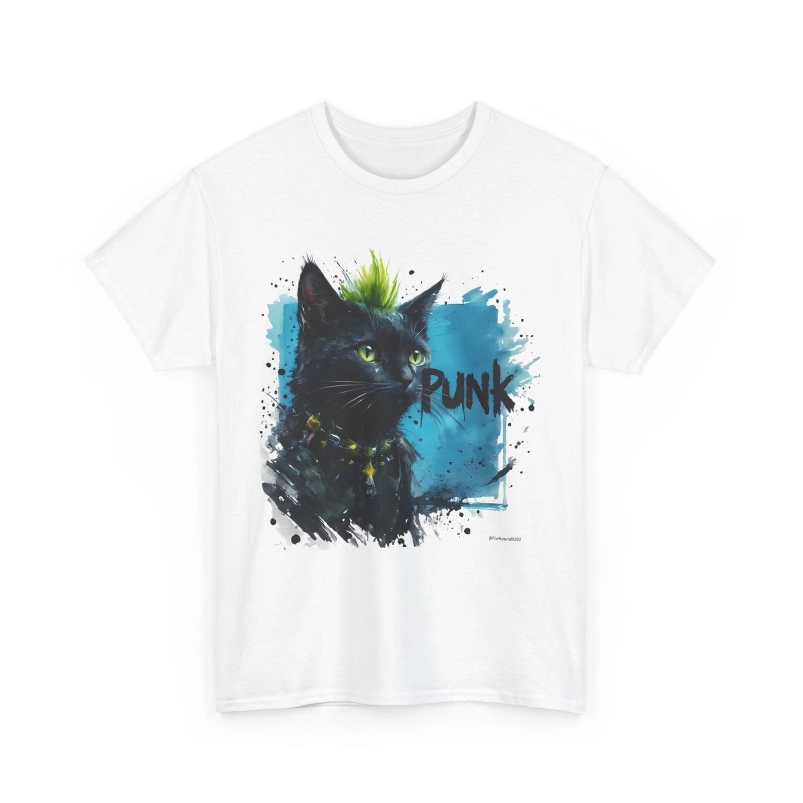 Punk Cat Unisex Heavy Cotton Tee, Cool Cat Shirt, Funny Cat Tee, Pet Lover Gift