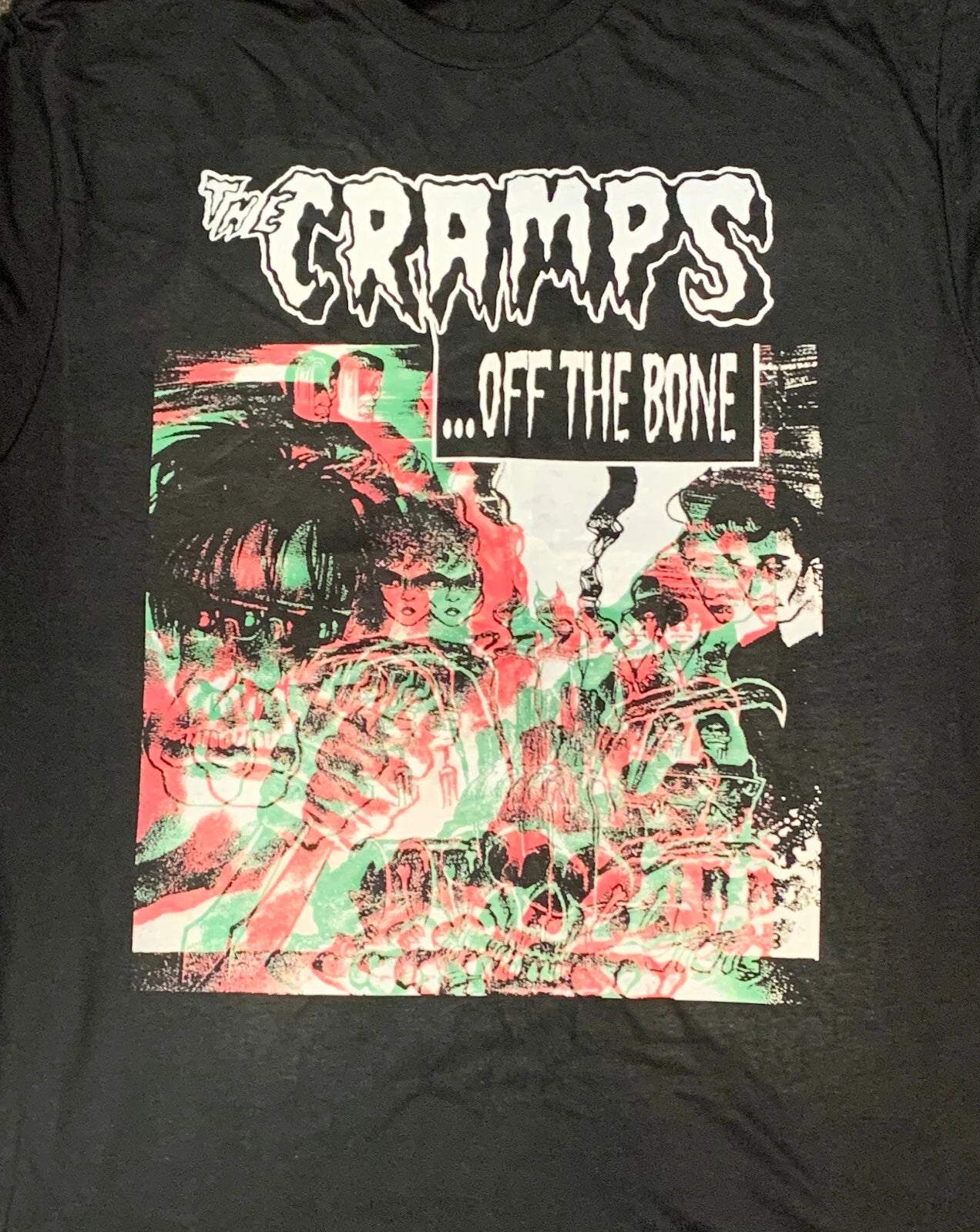 The Cramps : NEW T-SHIRT - OFF THE BONE (Black)  T-Shirt *OFFICIAL PHD UK!