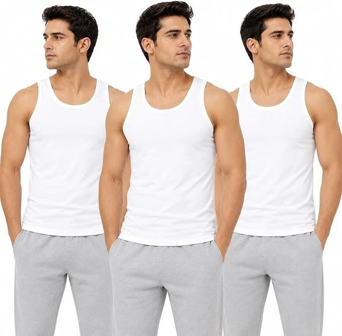 Jockey Men's Classic Vest White Undershirt 3 Pack Style 8820 Cotton Tank Top