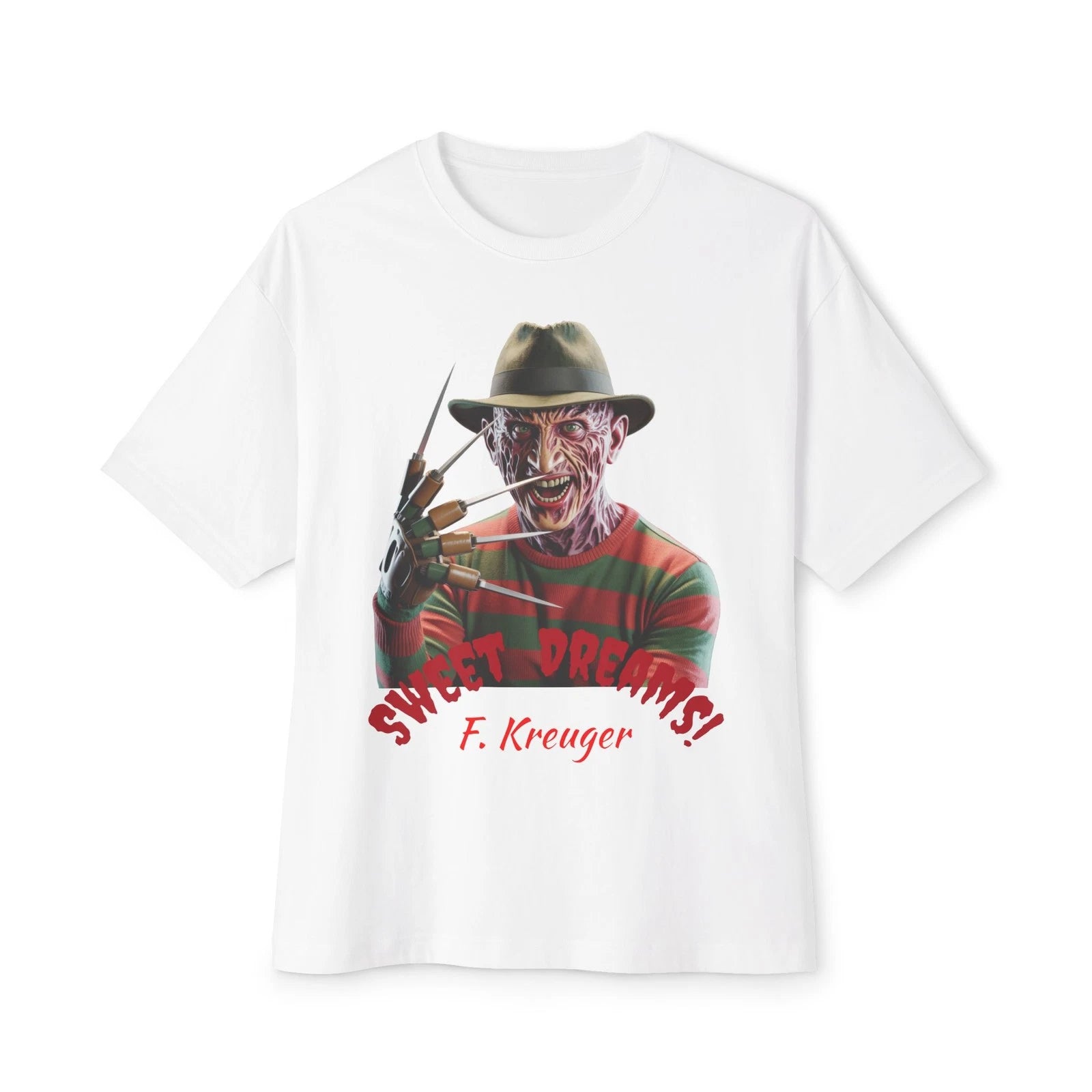 Horror Villain Freddy Kreuger Oversized Tee, Sweet Dreams Graphic Shirt,